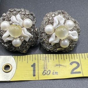 Vintage 1950’s Japan Cluster Bead Earrings
